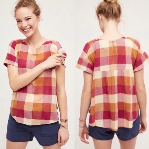 Anthropologie Tops - Anthro Isabella Sinclair Posy Plaid Blouse